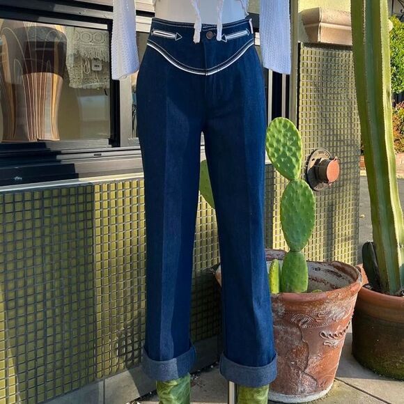 Vintage Rag City Blues Western Jeans w/ Smile Arrow Pockets, Blue, Size 31 - Picture 1 of 16